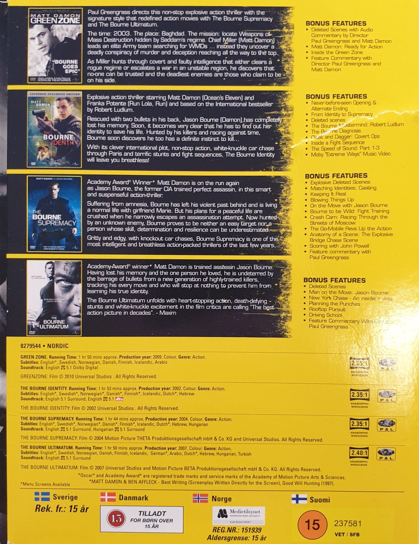 ACTION COLLECTION - MATT DAMON-BOX 4 FILMER