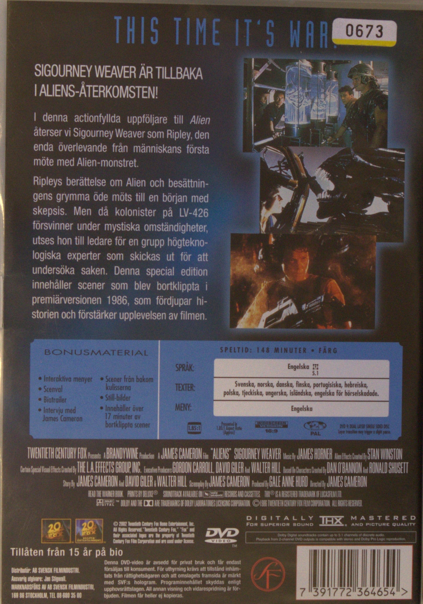ALIENS ÅTERKOMSTEN / ALIENS - SPECIAL EDITION