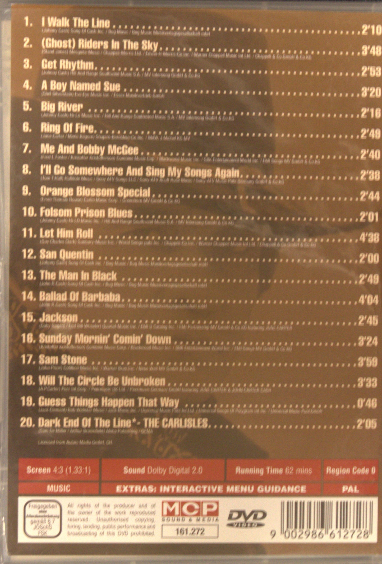 JOHNNY CASH - I WALK THE LINE REGION 0