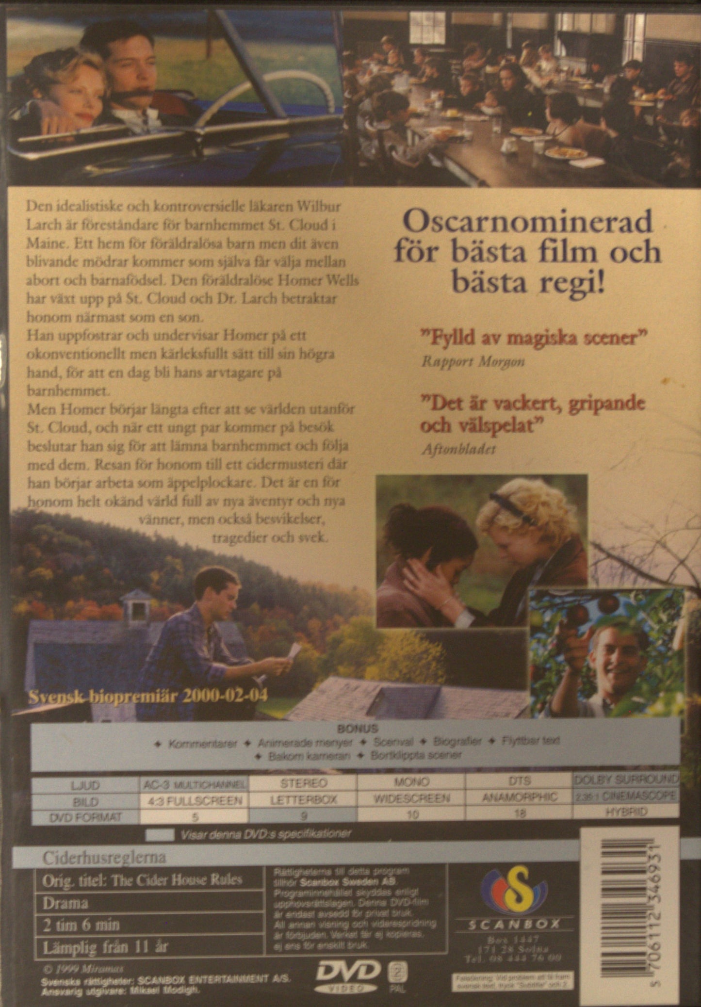 CIDERHUSREGLERNA / THE CIDER HOUSE RULES