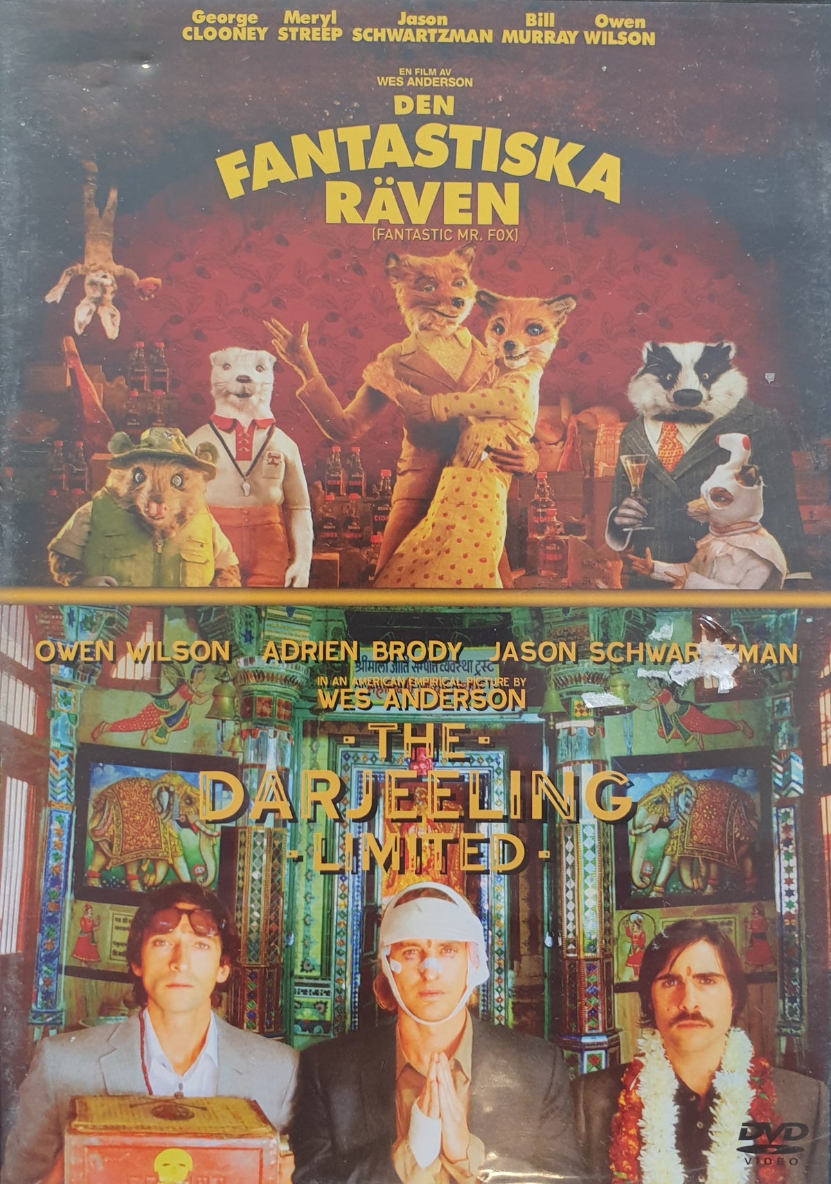 Den fantastiska räven / The Darjeeling Limited – 2 filmer (2007–2009) DVD – omslag