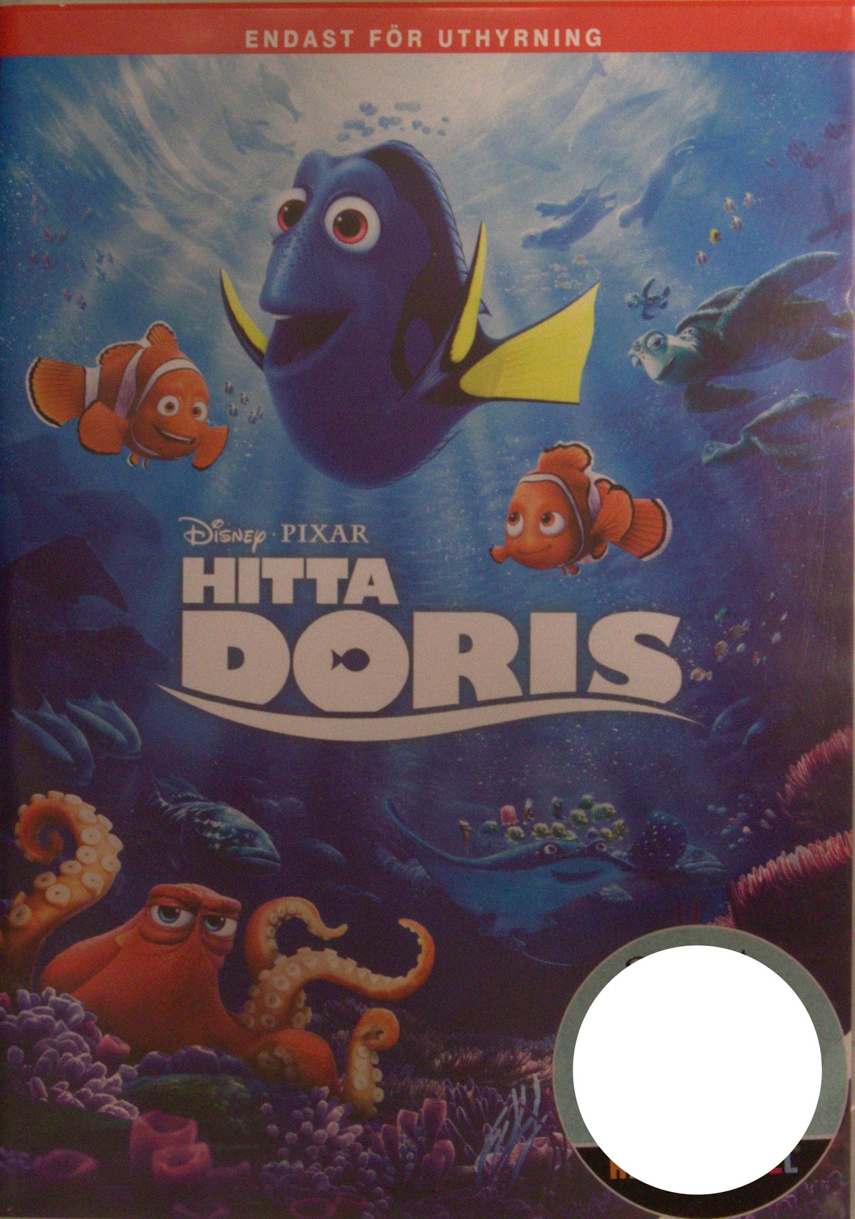 Hitta Doris / Finding Dory (2016) DVD – omslag