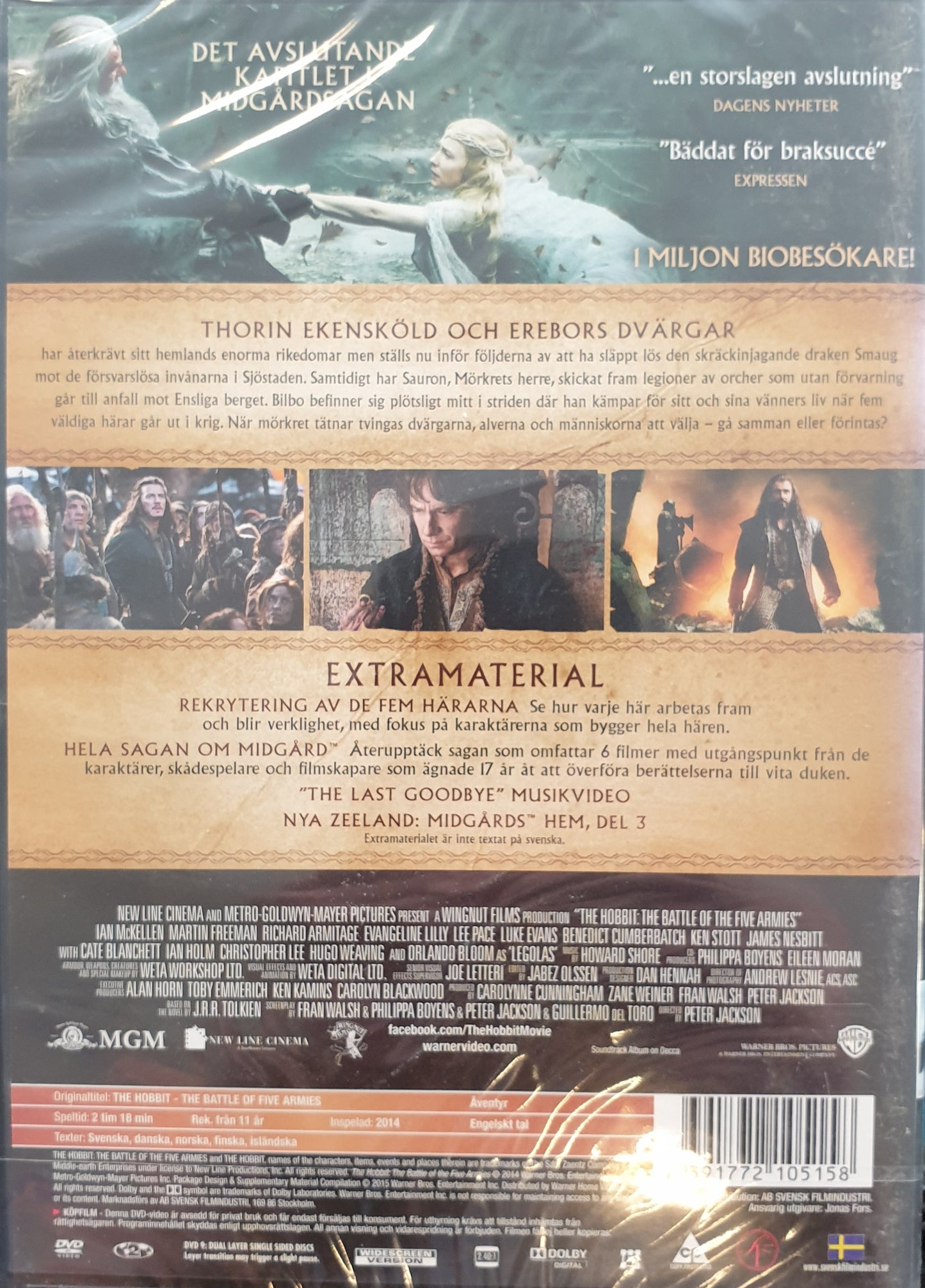 THE HOBBIT: FEMHÄRASLAGET / THE BATTLE OF THE FIVE ARMIES - 2 DISC SPECIAL EDITION