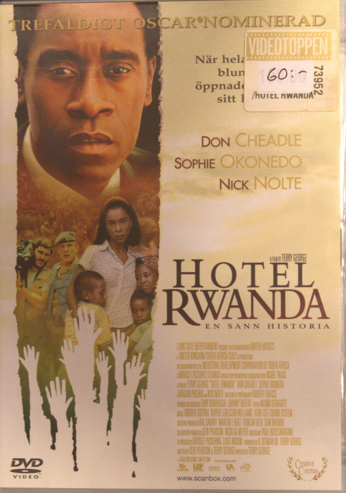 Hotel Rwanda (2004) DVD – omslag