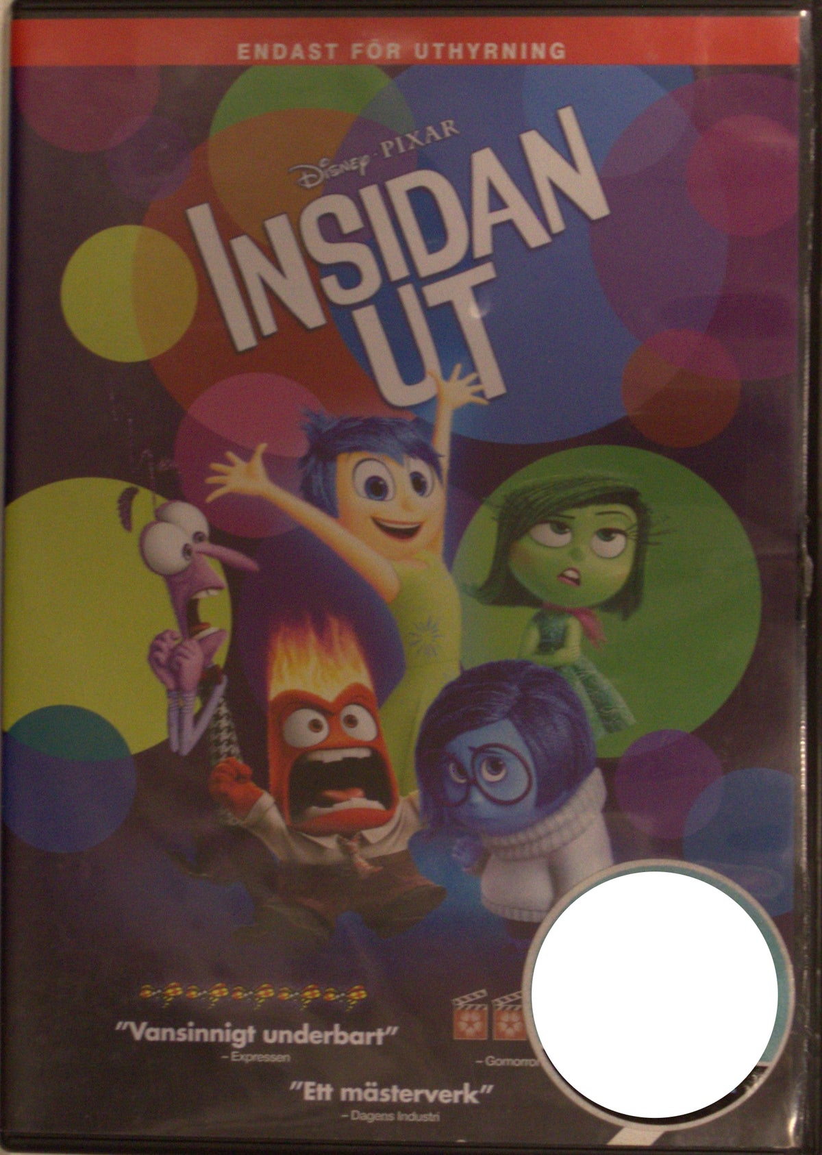 Insidan ut / Inside Out (2015) DVD – omslag