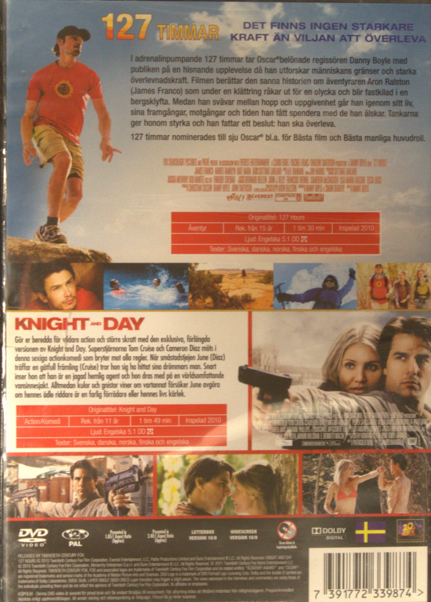 127 TIMMAR / KNIGHT AND DAY - 2 FILMER