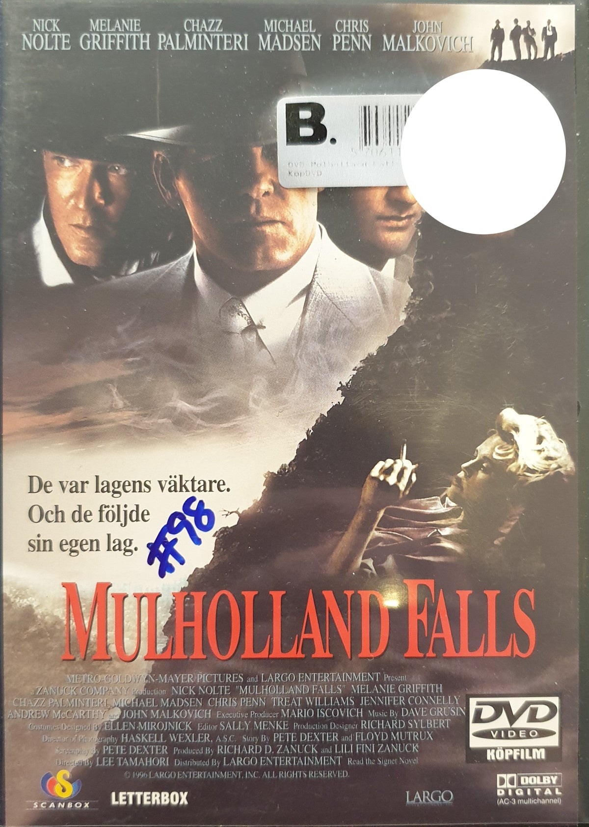 Mulholland Falls (1996) DVD – omslag