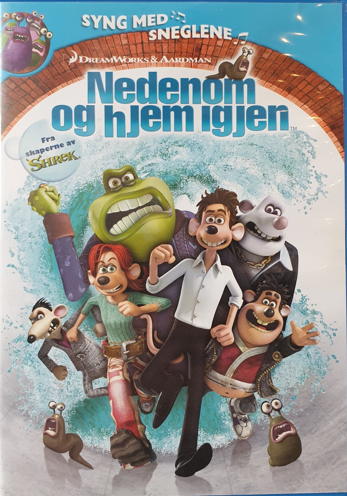 Nedenom og hjem igjen / Bortspolad / Flushed Away – norsk utgåva (2006) DVD – omslag