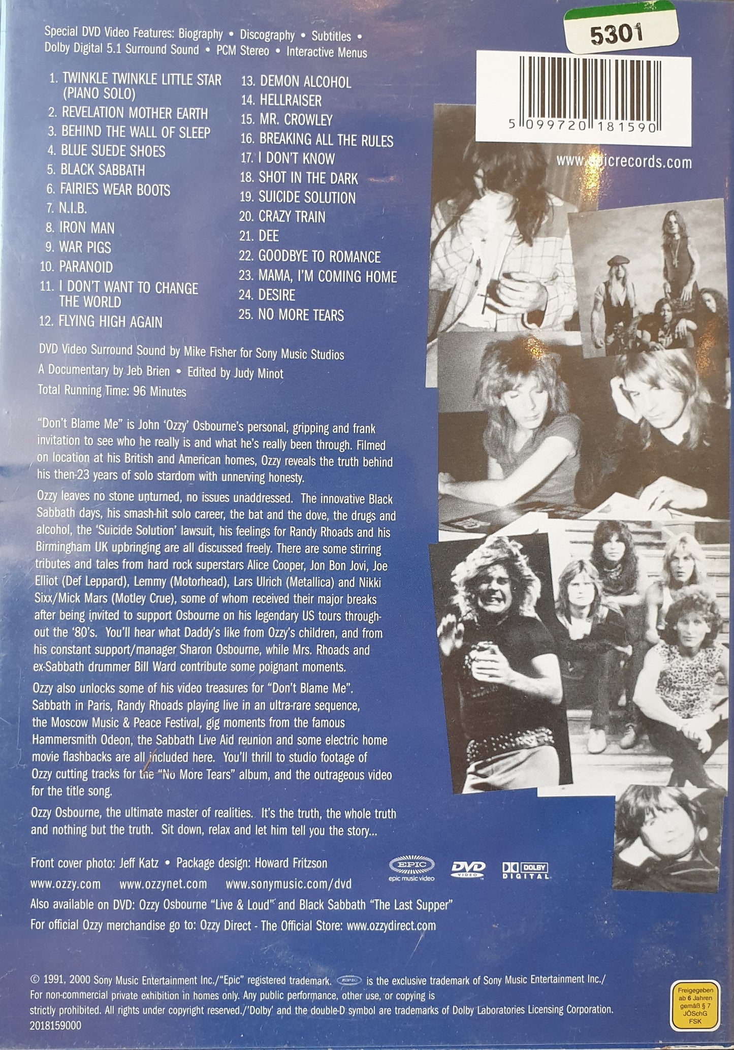 OZZY OSBOURNE - DON'T BLAME ME: THE TALES OF OZZY OSBOURNE