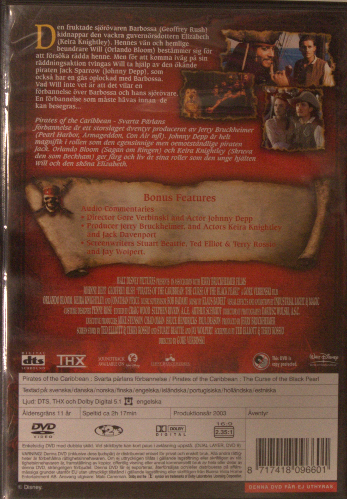 PIRATES OF THE CARIBBEAN: SVARTA PÄRLANS FÖRBANNELSE / THE CURSE OF THE BLACK PEARL