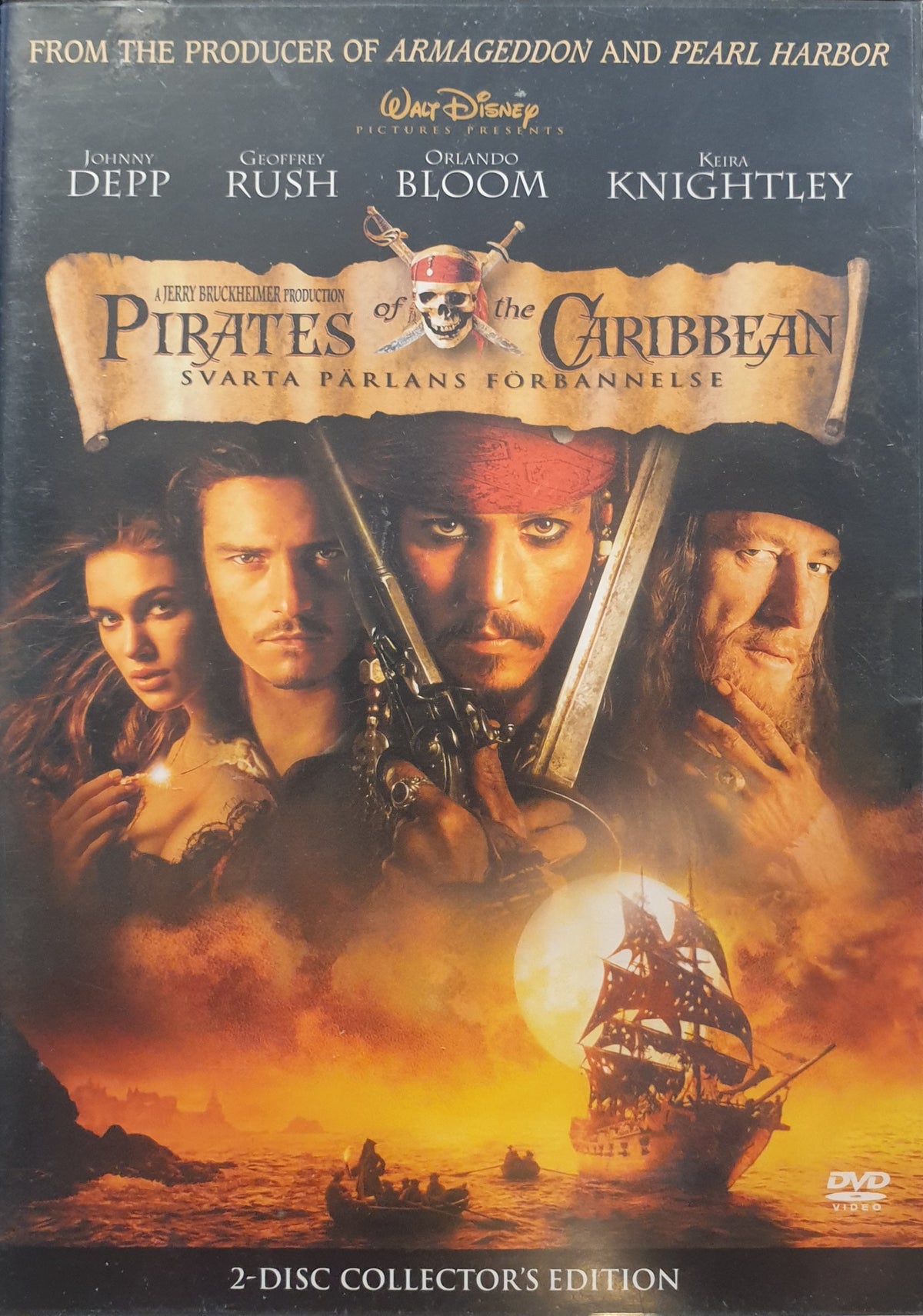 Pirates of the Caribbean: Svarta Pärlans förbannelse / The Curse of the Black Pearl (2003) DVD – omslag