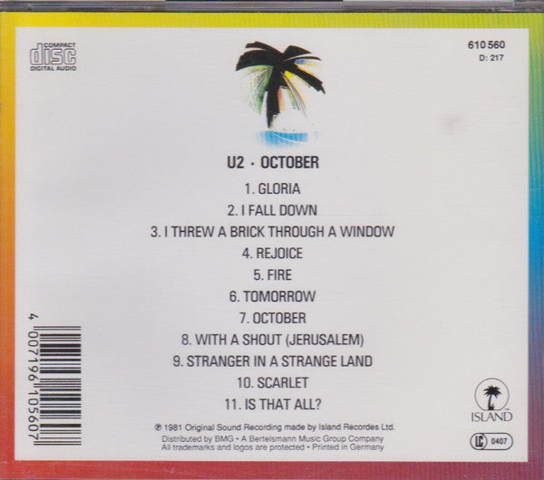 U2 - OCTOBER - CD