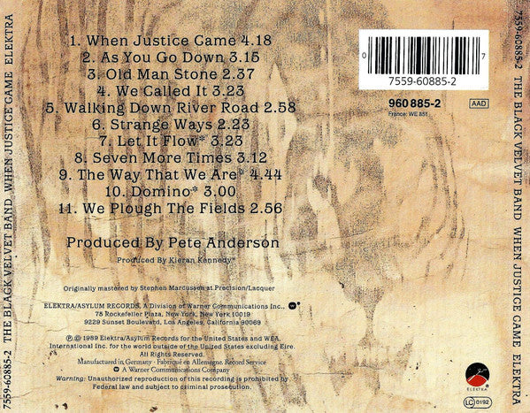 THE BLACK VELVET BAND - WHEN JUSTICE CAME - CD