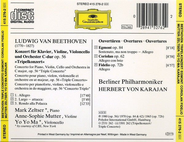 BEETHOVEN: TRIPPELKONZERT / OVERTÜREN - CD