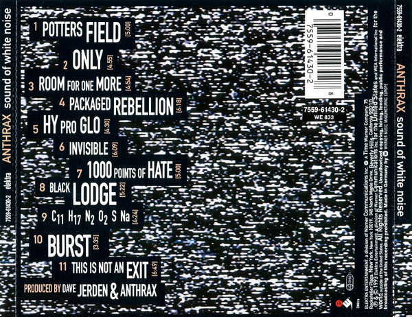 ANTHRAX - SOUND OF WHITE NOISE - CD