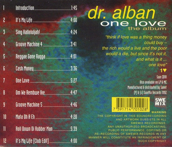 DR. ALBAN - ONE LOVE (THE ALBUM) - CD