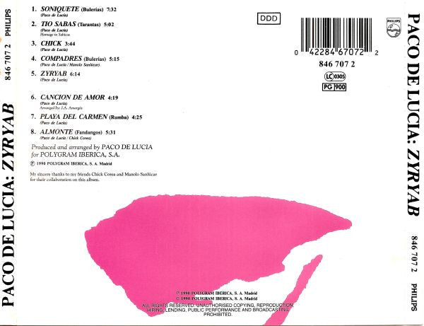 PACO DE LUCIA - ZYRYAB - CD