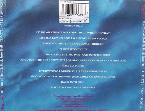 MEAT LOAF - BAT OUT OF HELL II: BACK INTO HELL - CD