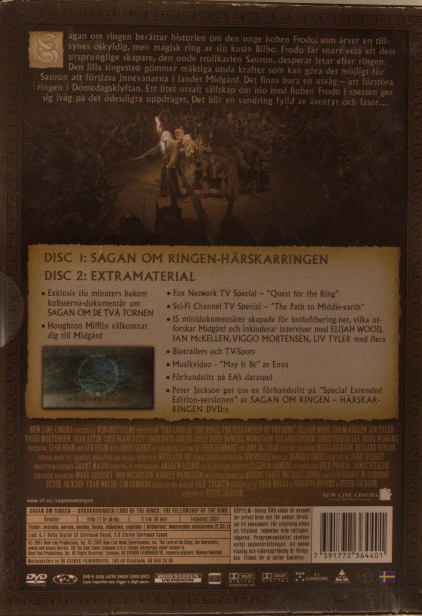 SAGAN OM RINGEN: HÄRSKARRINGEN / THE LORD OF THE RINGS: THE FELLOWSHIP OF THE RING