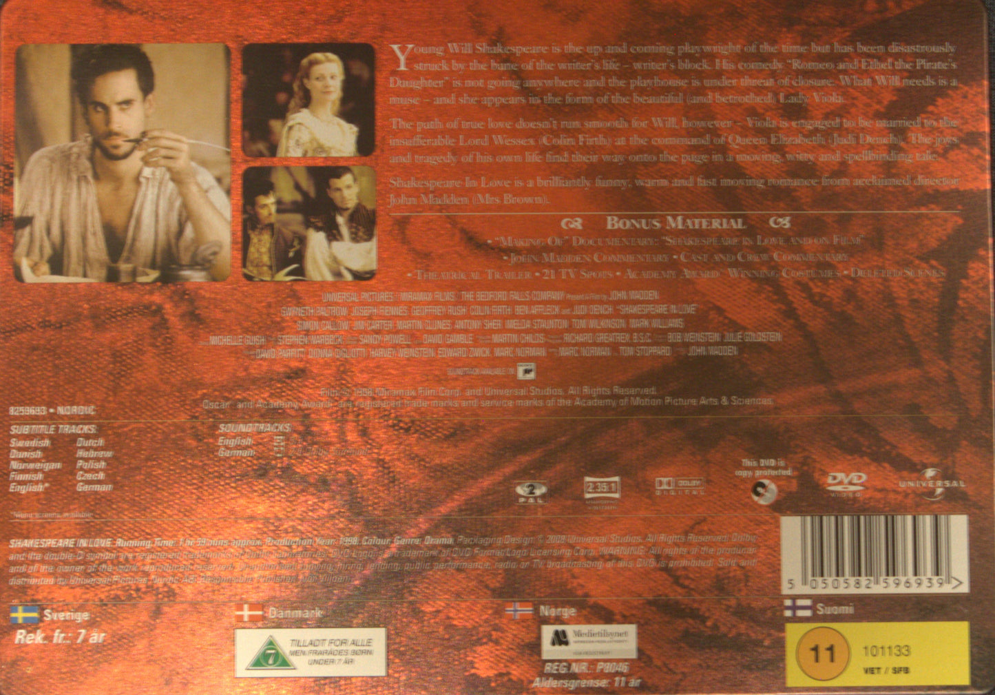 SHAKESPEAR IN LOVE - COLLECTORS EDITION 1 DISC METAL BOX