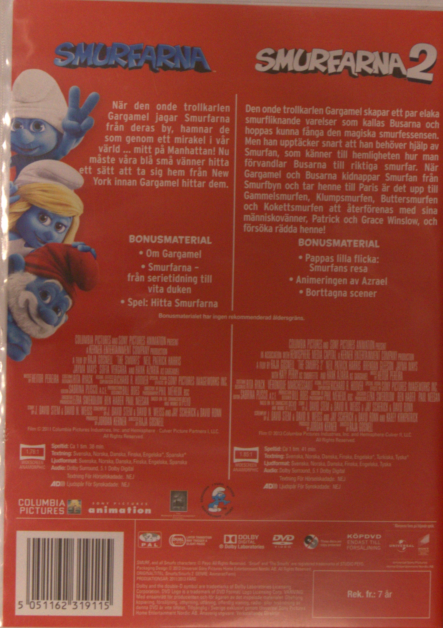 SMURFARNA 1 OCH 2 - 2 FILMER