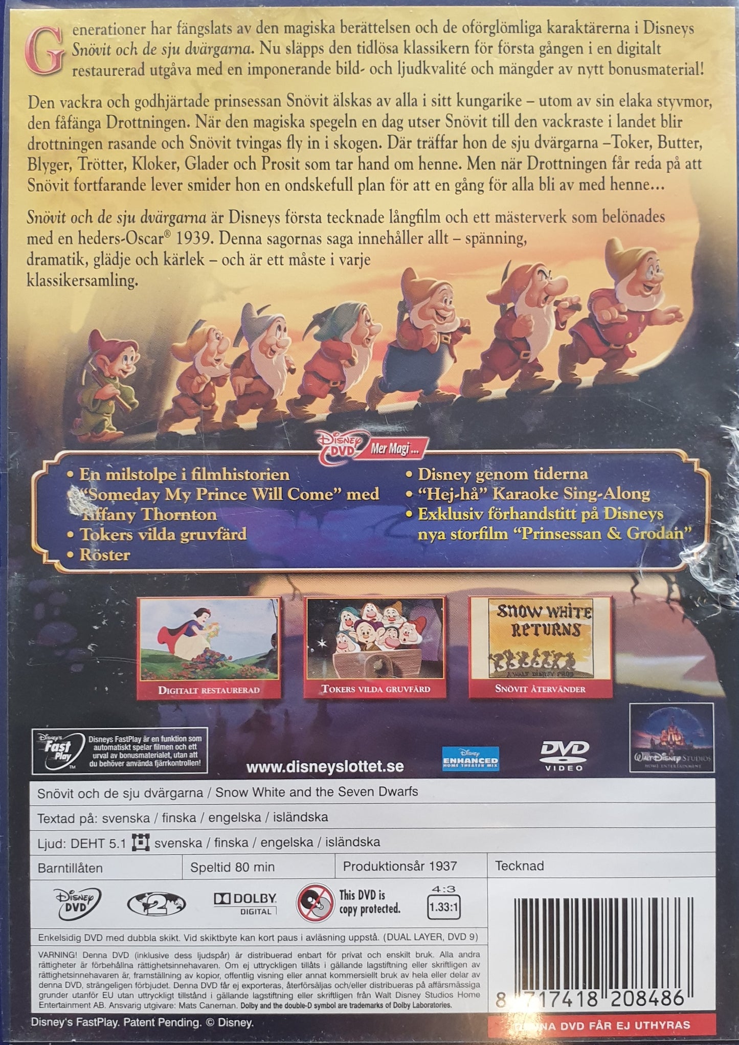 SNÖVIT OCH DE SJU DVÄRGARNA - 2 DISCS