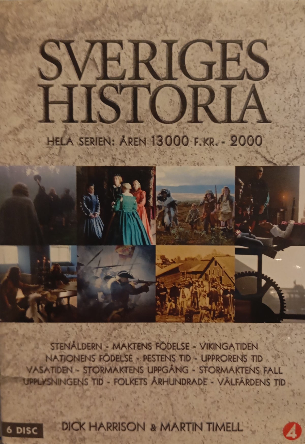 Sveriges historia – Hela serien: Åren 13000 f.Kr – 2000 (2010) DVD – omslag