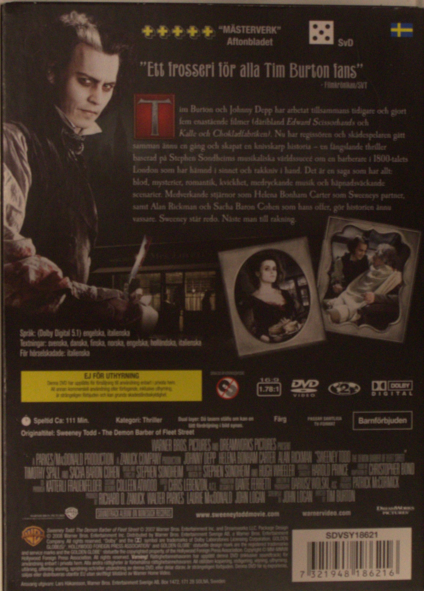 SWEENEY TODD: THE DEMON BARBER OF FLEET STREET
