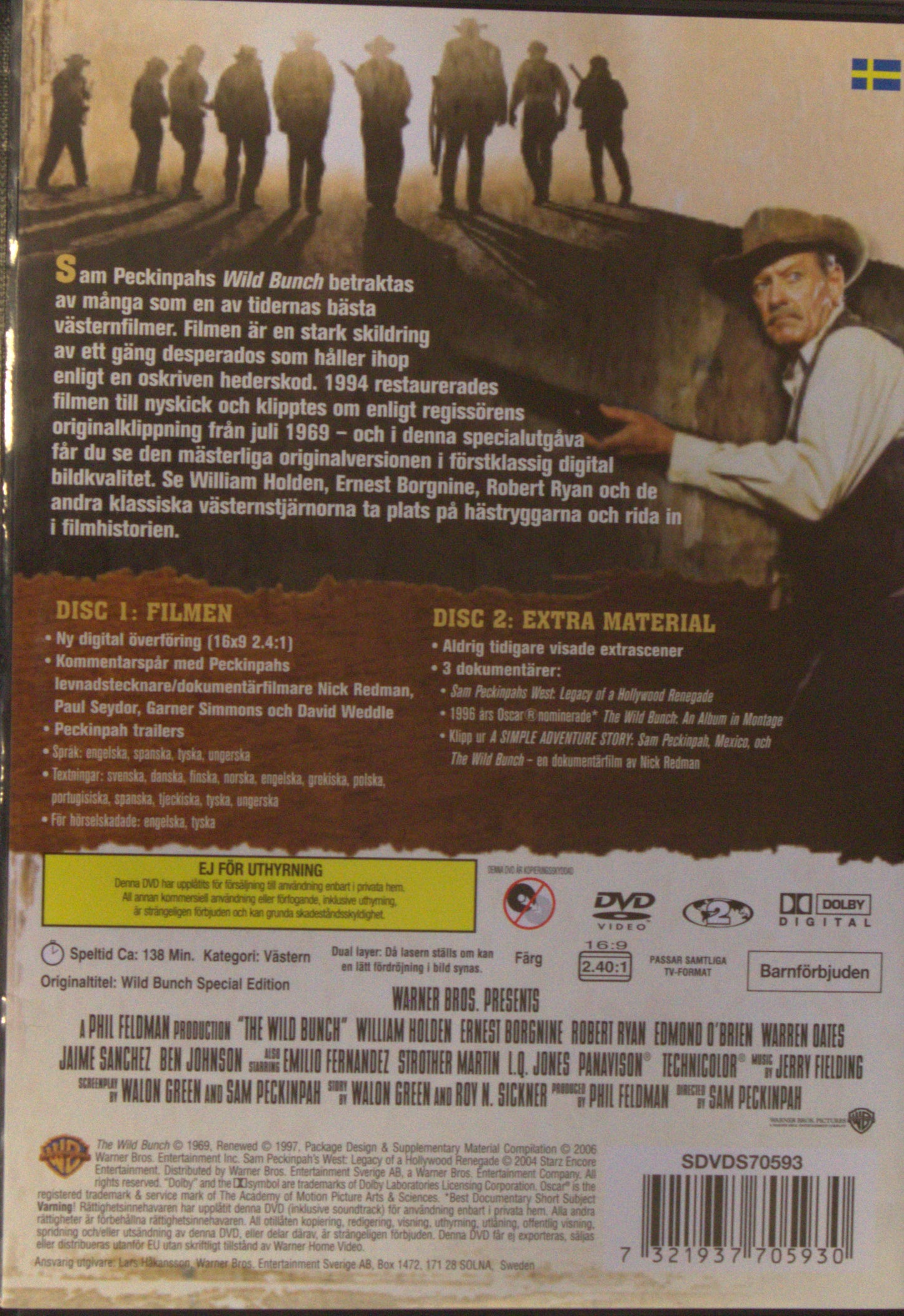 THE WILD BUNCH / DET VILDA GÄNGET - 2 DISKAR - SPECIALUTGÅVA DIRECTOR'S CUT
