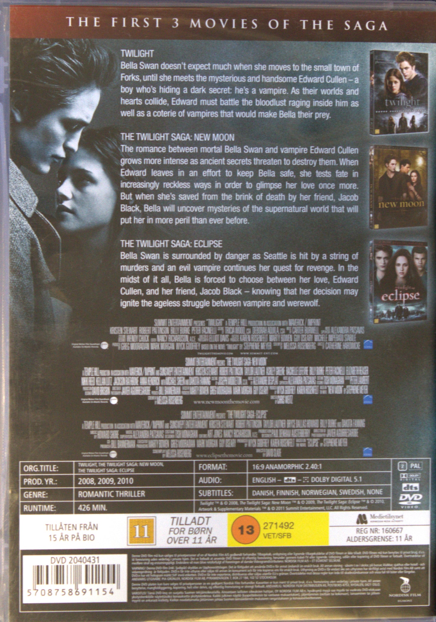 THE TWILIGHT SAGA - THE FIRST 3 MOVIES