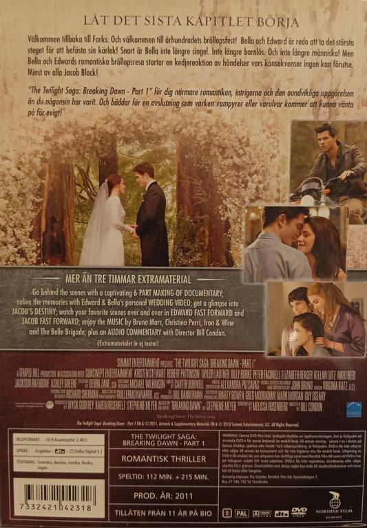 THE TWILIGHT SAGA: BREAKING DAWN - PART 1 - 2 DISC SPECIAL EDITION