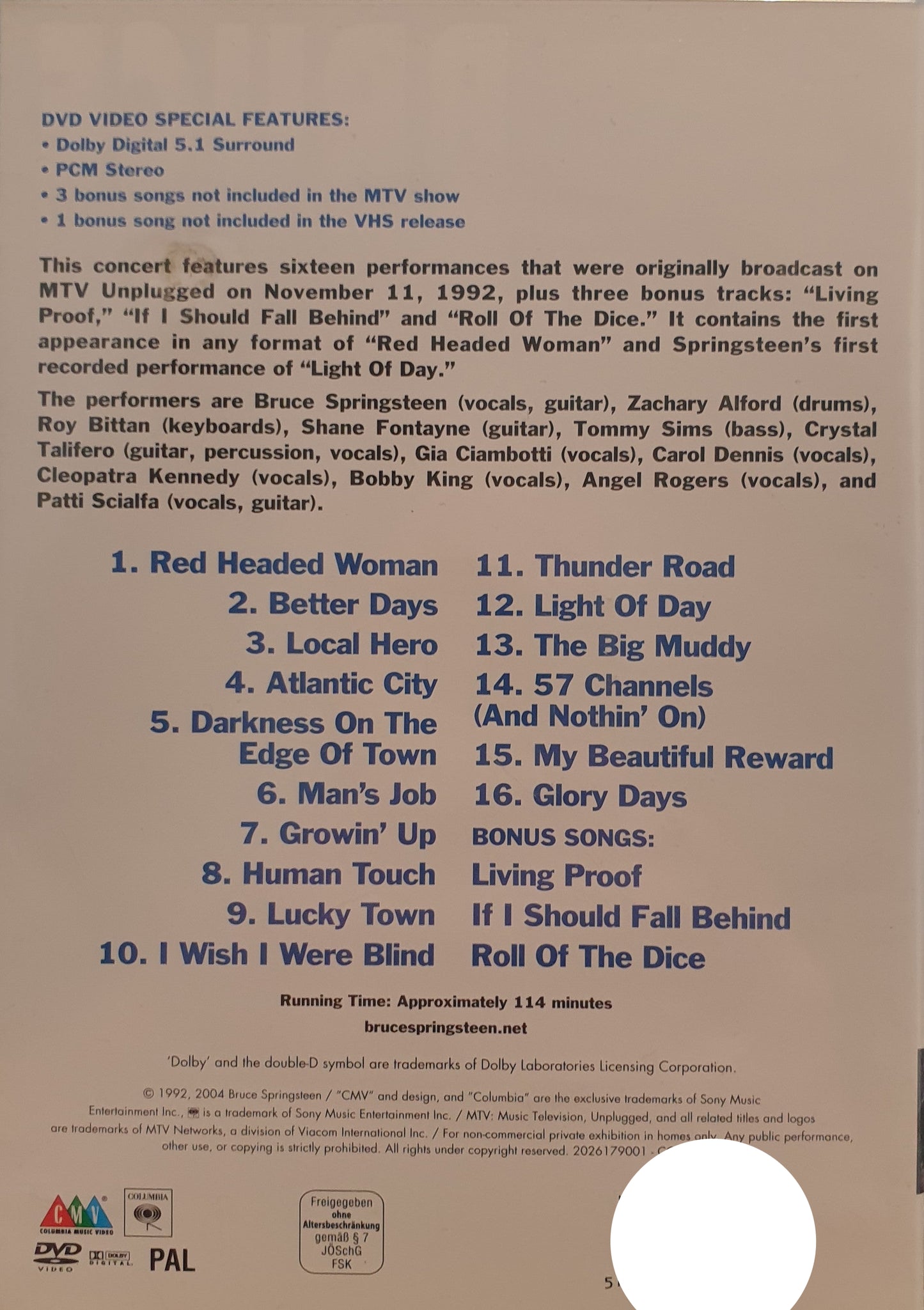 BRUCE SPRINGSTEEN IN CONCERT