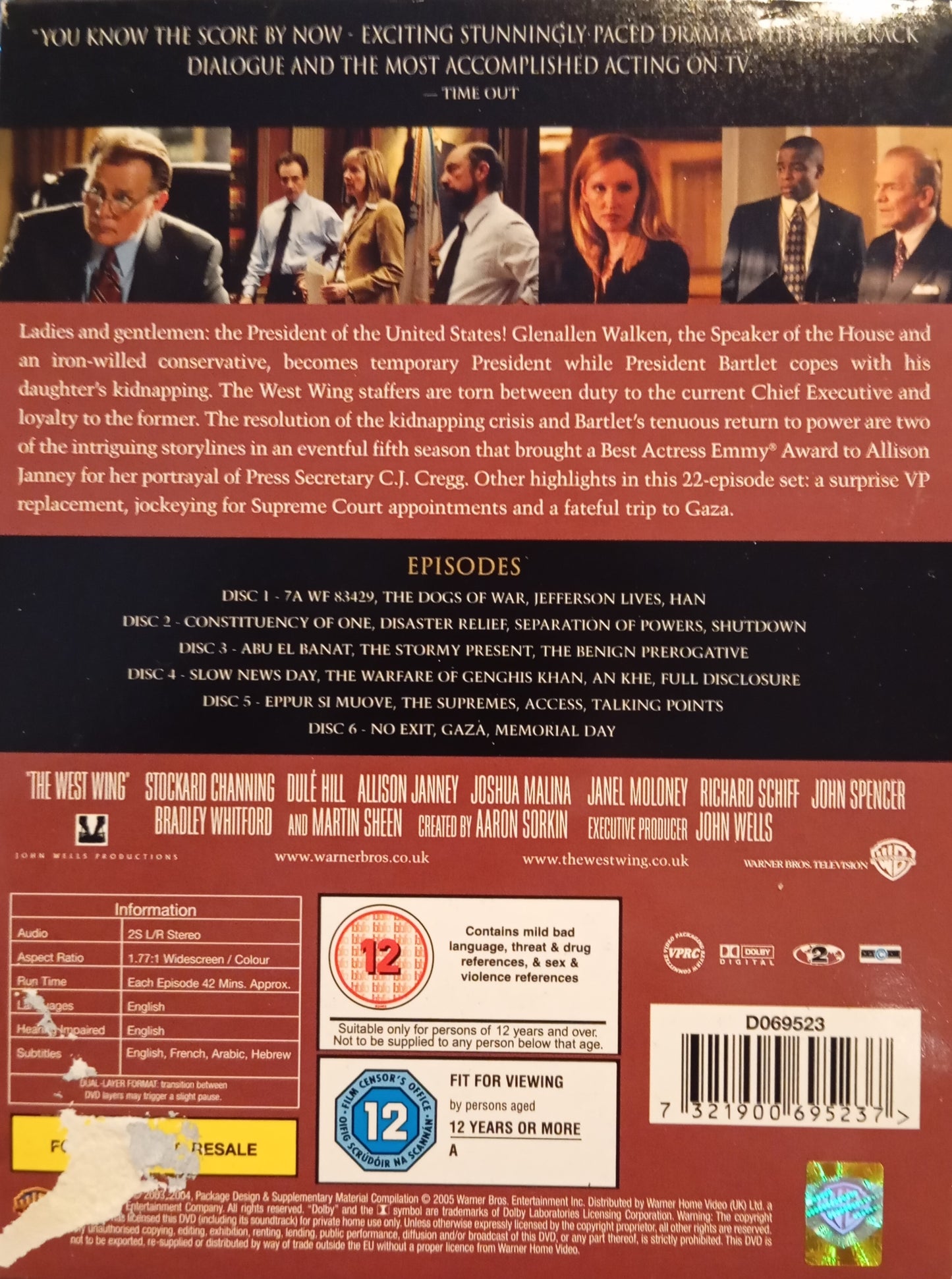 THE WEST WING - THE COMPLETE FIFTH SEASON / VITA HUSET