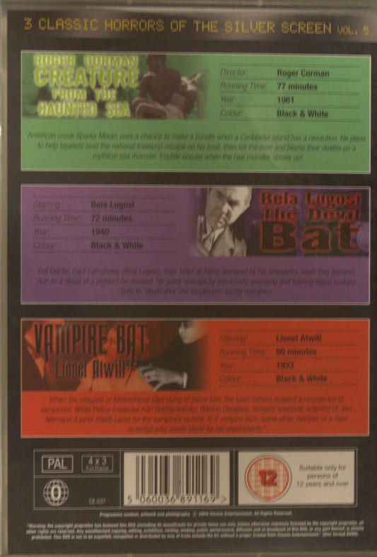 3 CLASSIC HORRORS OF THE SILVER SCREEN VOL. 5 - DVD
