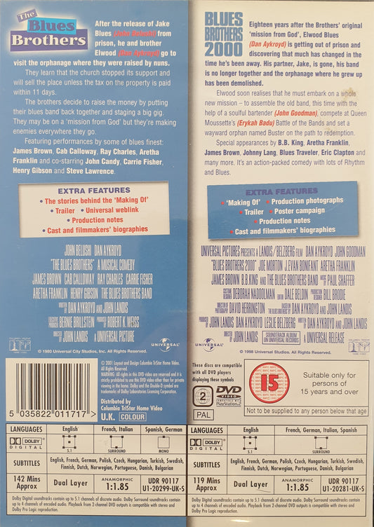 THE BLUES BROTHERS / BLUES BROTHERS 2000 - 2 FILMER