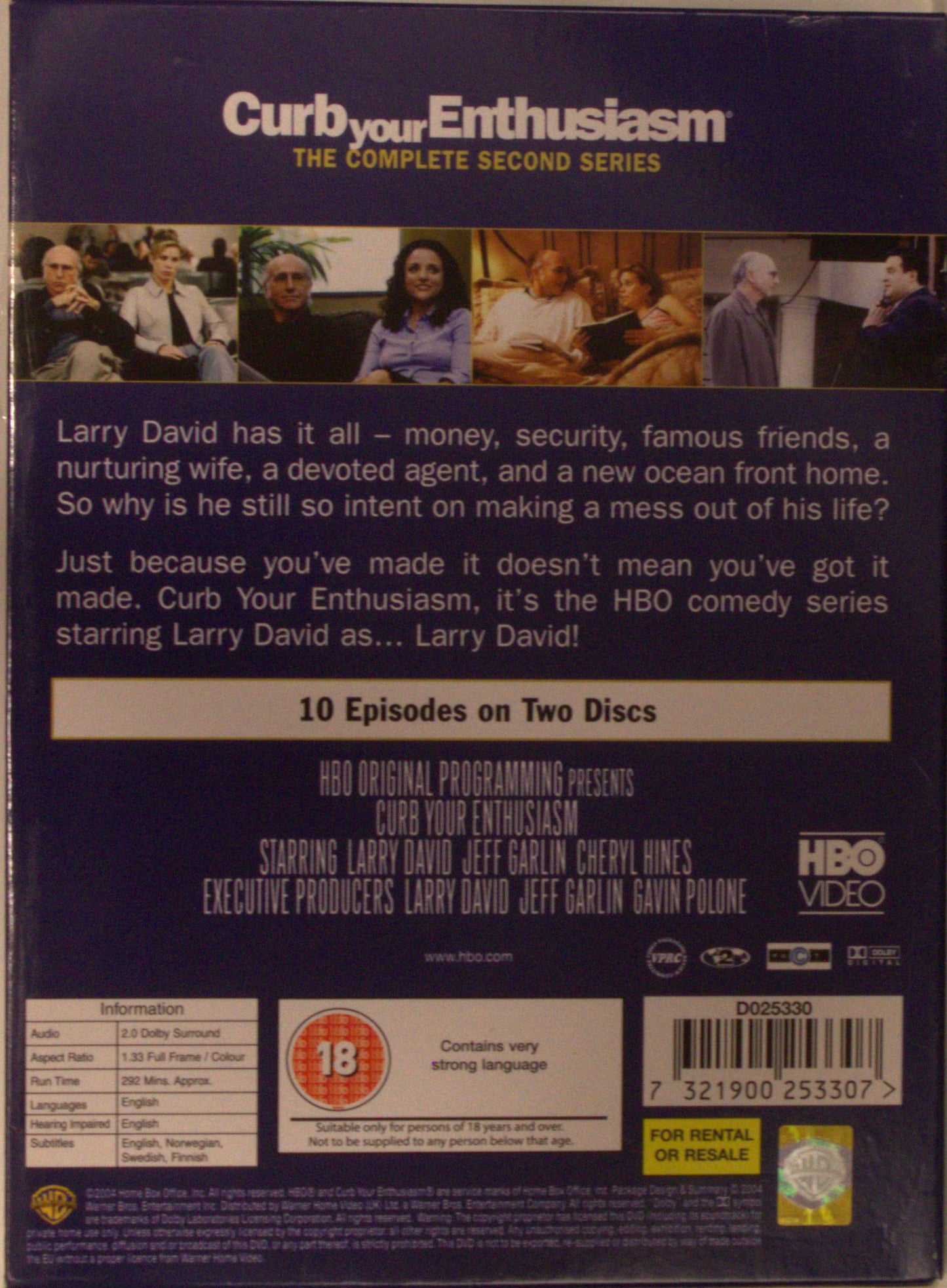 CURB YOUR ENTHUSIASM - THE COMPLETE SECOND SERIES / SIMMA LUGNT, LARRY!