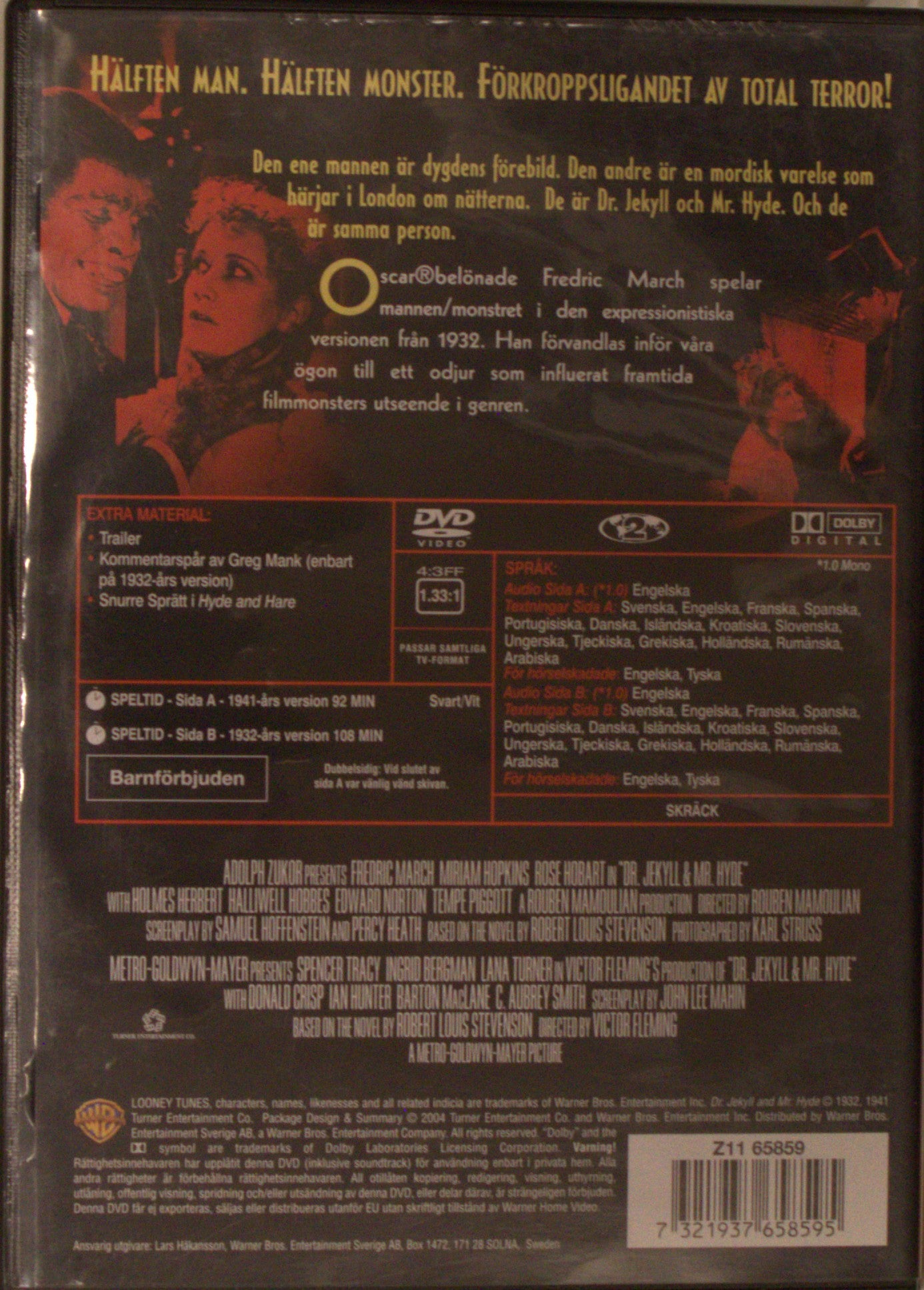 DR. JEKYLL OCH MR. HYDE - 2 VERSIONER 1932 OCH 1941