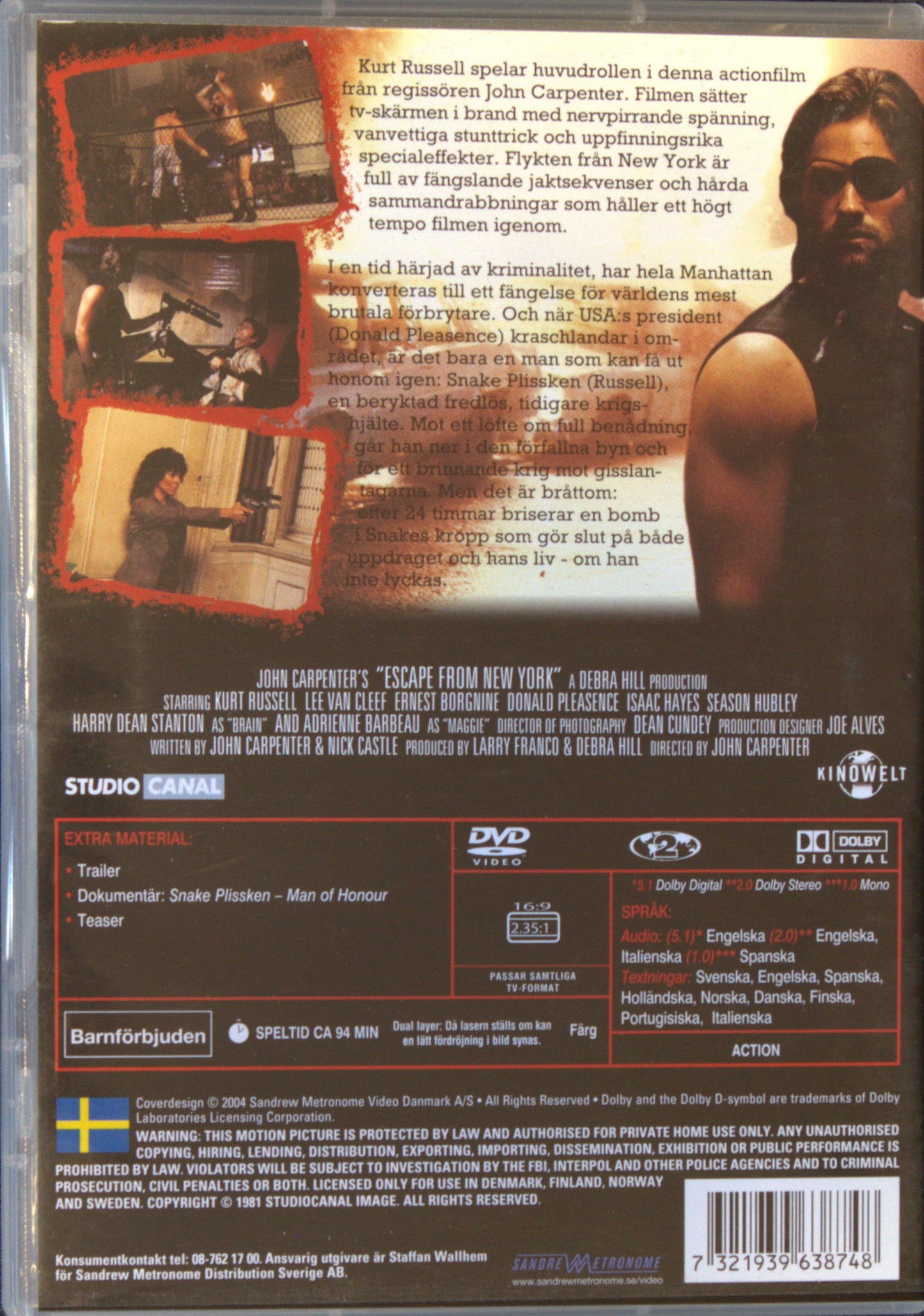 FLYKTEN FRÅN NEW YORK / ESCAPE FROM NEW YORK