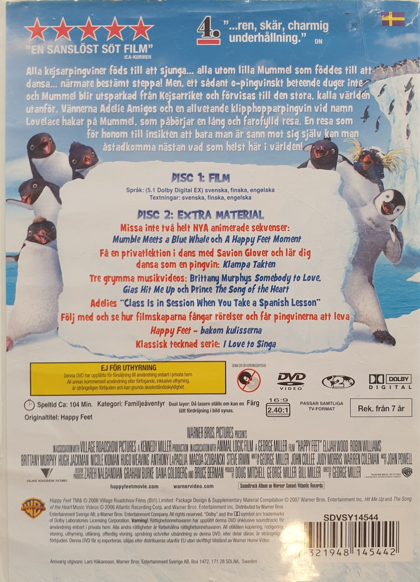 HAPPY FEET - TVÅ DISCAR - SPECIALUTGÅVA