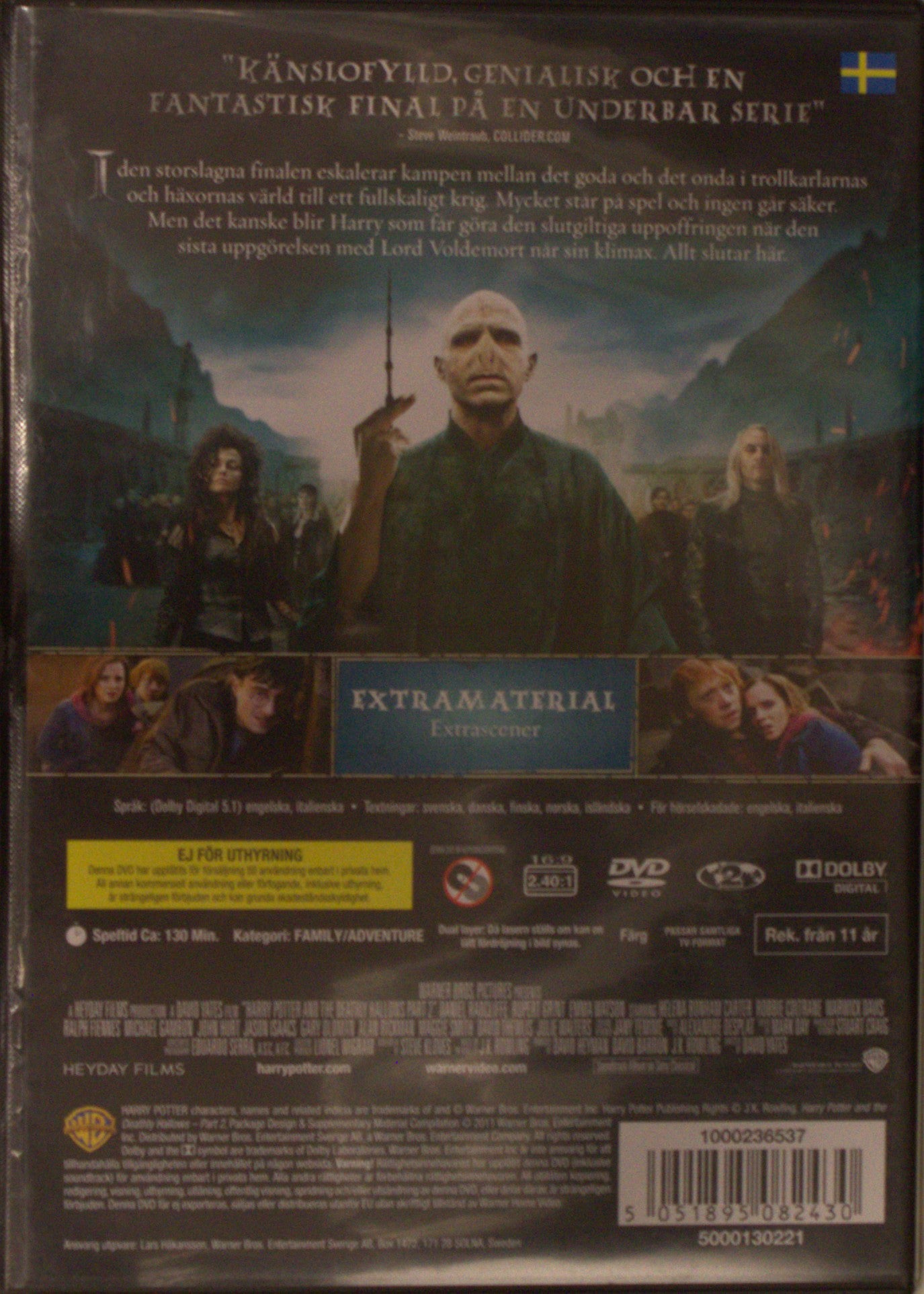 HARRY POTTER OCH DÖDSRELIKERNA DEL 2 / HARRY POTTER AND THE DEATHLY HALLOWS PART 2