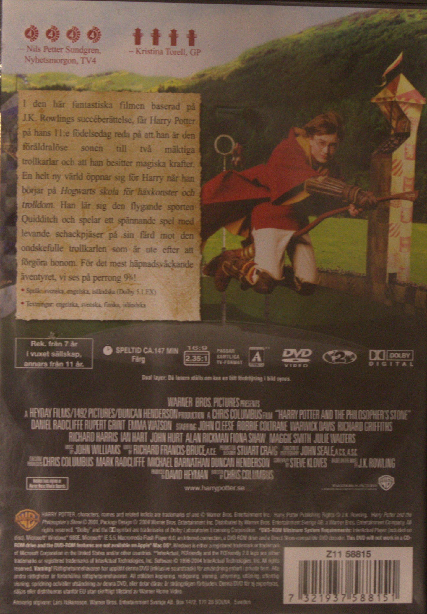 HARRY POTTER OCH DE VISES STEN / HARRY POTTER AND THE SORCERER'S STONE