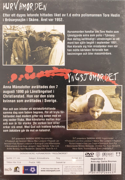SKÅNSKA MORD - HURVAMORDEN / YNGSJÖMORDET - 2 FILMER