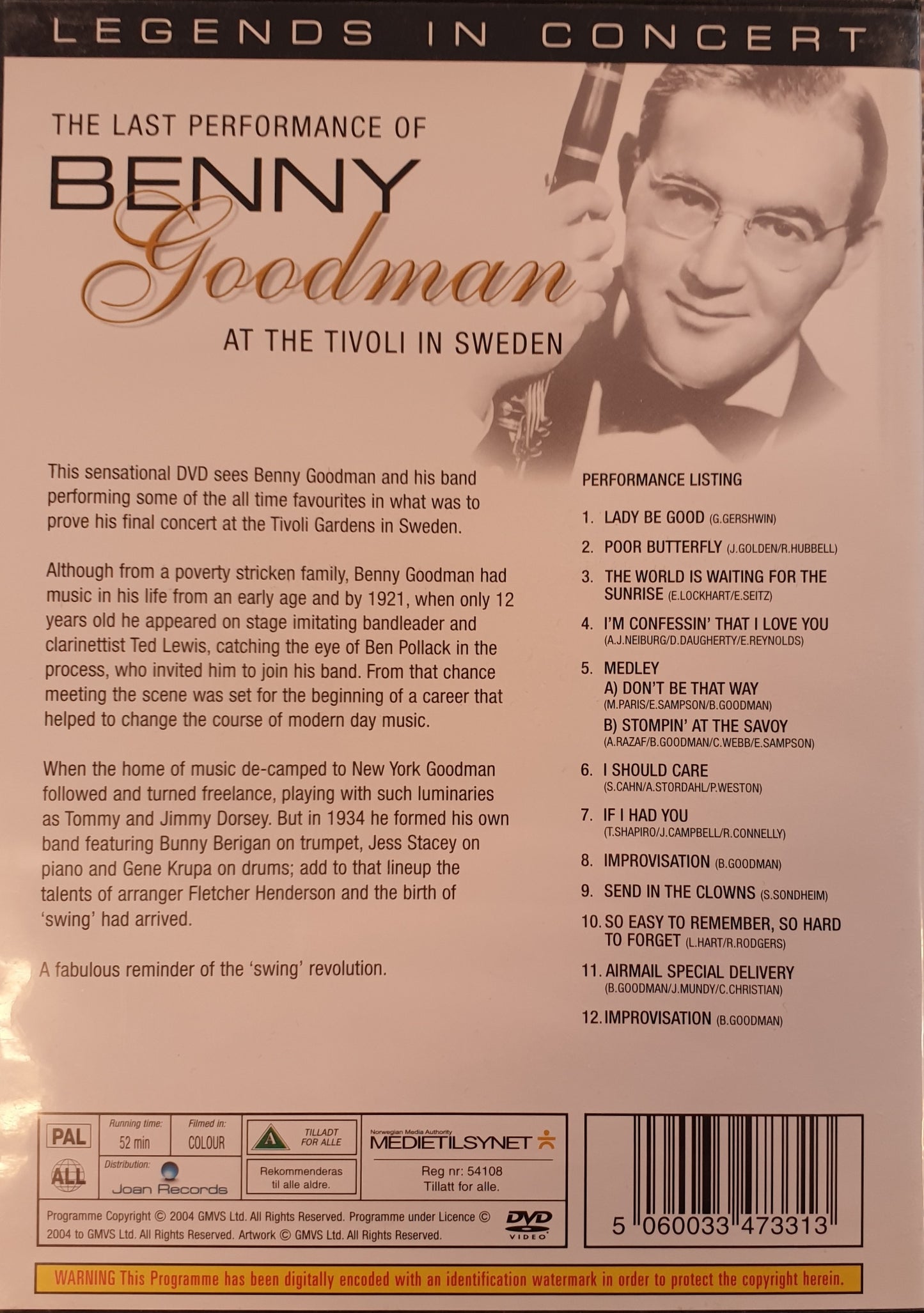 THE LAST PERFORMANCE OF BENNY GOODMAN