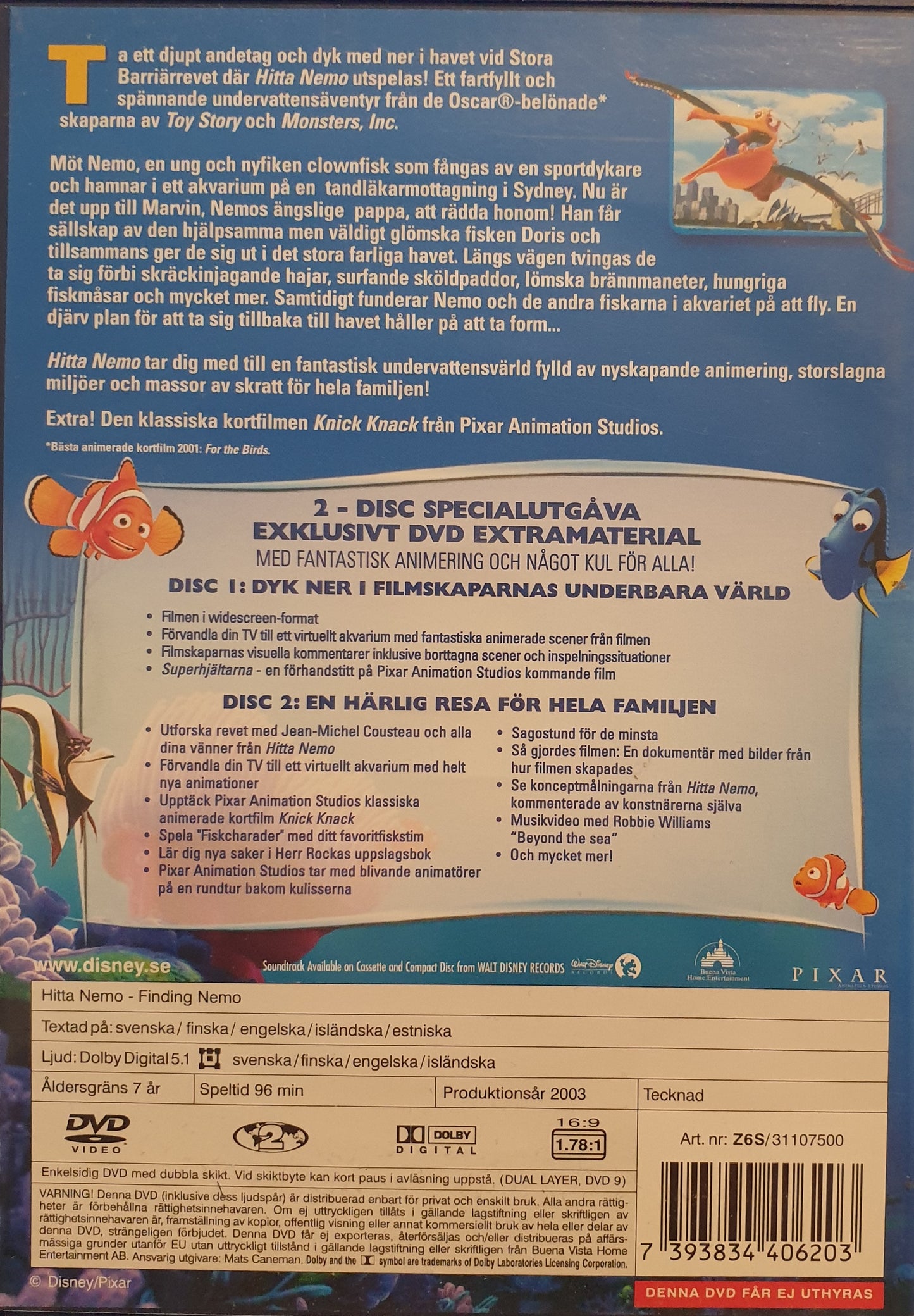 HITTA NEMO / FINDING NEMO - 2-DISC SPECIALUTGÅVA