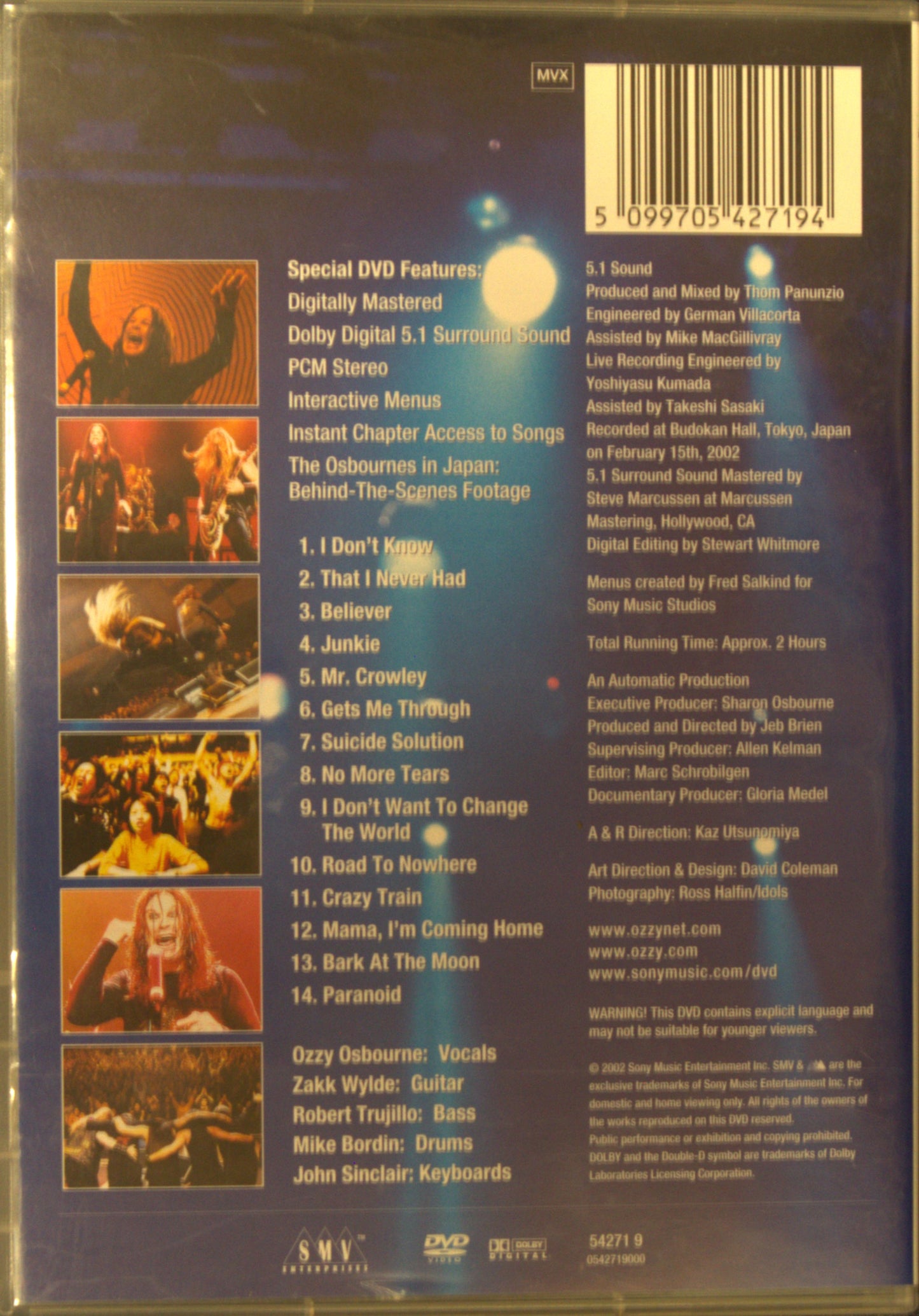 OZZY OSBOURNE LIVE AT BUDOKAN