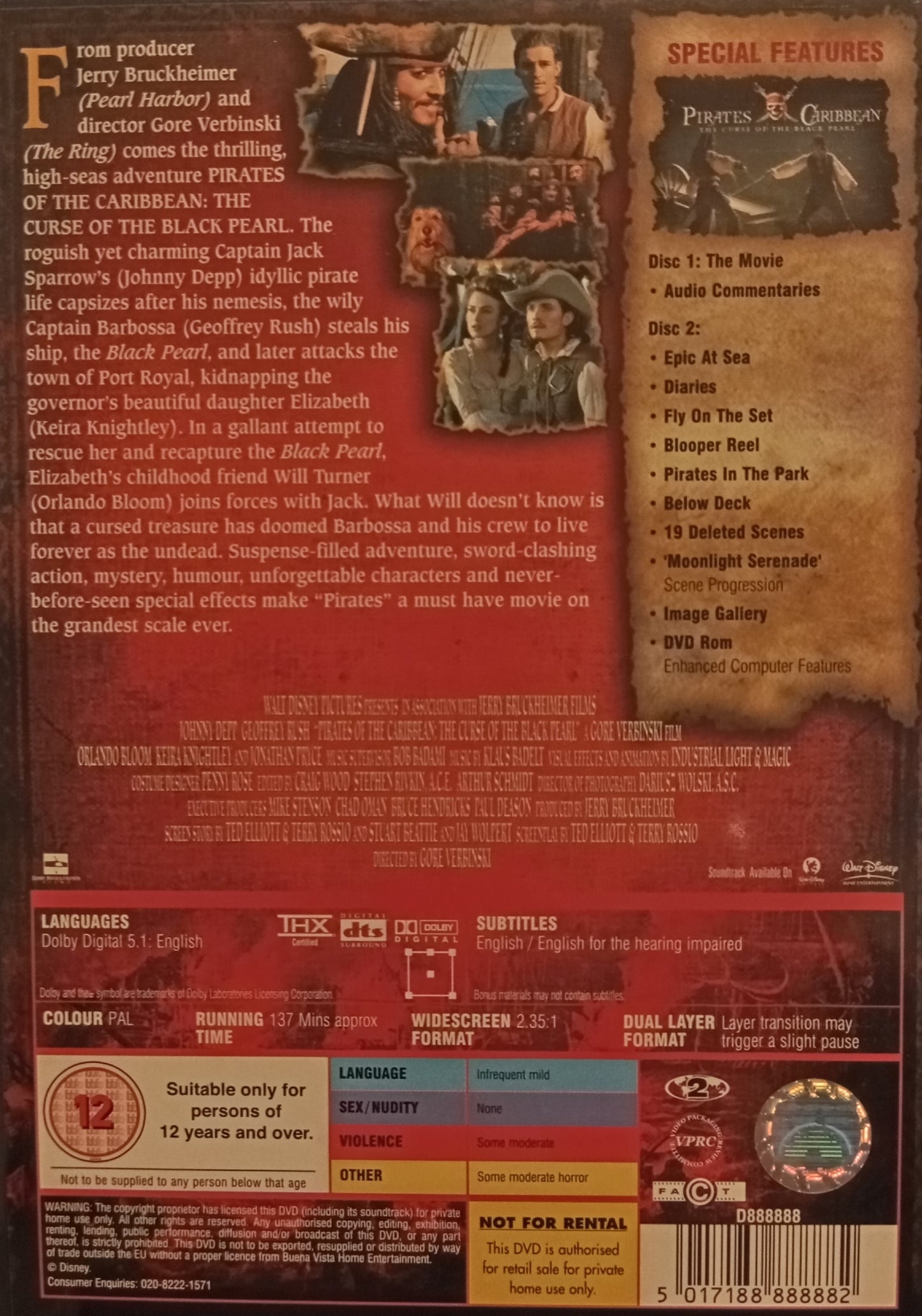 PIRATES OF THE CARIBBEAN: THE CURSE OF THE BLACK PEARL / SVARTA PÄRLANS FÖRBANNELSE