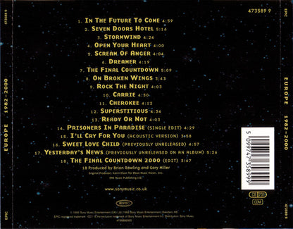EUROPE - 1982-2000 - CD