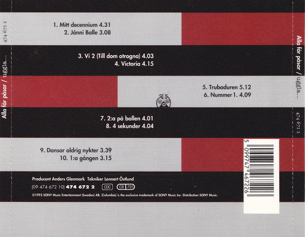 MAGNUS UGGLA - ALLA FÅR PÅSAR - CD