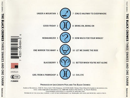 THE BLACK CROWES - THREE SNAKES AND ONE CHARM - CD