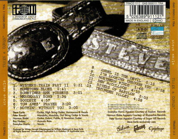 STEVE EARLE - TRAIN A COMIN' - CD